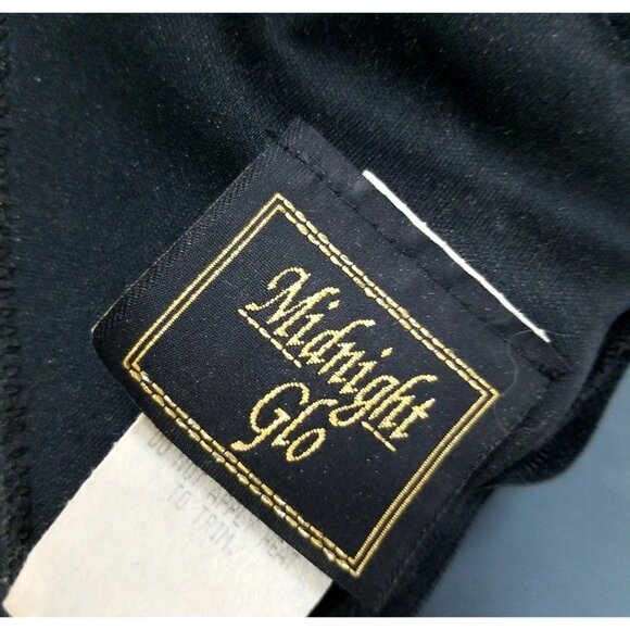 Midnight Glo Black Embellished Cocktail Dress Sz 4 Fringe Drop Waist 1970s 70s - Picture 8 of 9